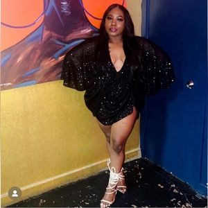 This stunning black low v neck dress was one of the highlights of my birthday!